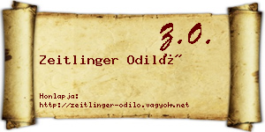 Zeitlinger Odiló névjegykártya